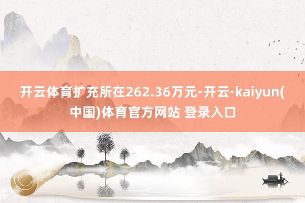 开云体育扩充所在262.36万元-开云·kaiyun(中国)体育官方网站 登录入口